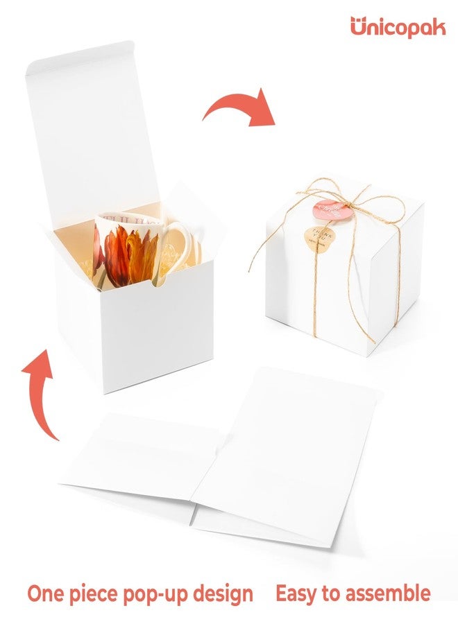 UnicoPak 10 Pack 6x6x4 Gift Boxes with Lids for Presents White Gift Boxes for Ornaments, Candles, Mugs, Crafting, Treat, Ideal for Birthday Christmas Party Homemade Business - Image 5
